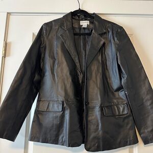 Chadwicks Black Leather Blazer